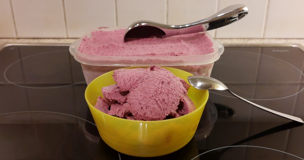 blueberry-strawberry protein ice cream