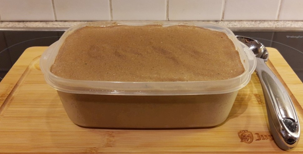 chocolate protein ice cream container