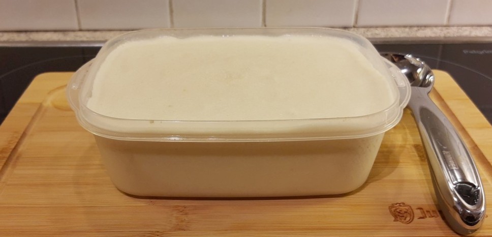 coconut protein ice cream container