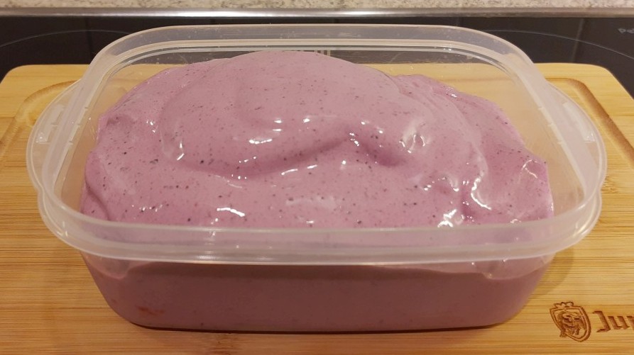 container blueberry strawberry protein ice cream